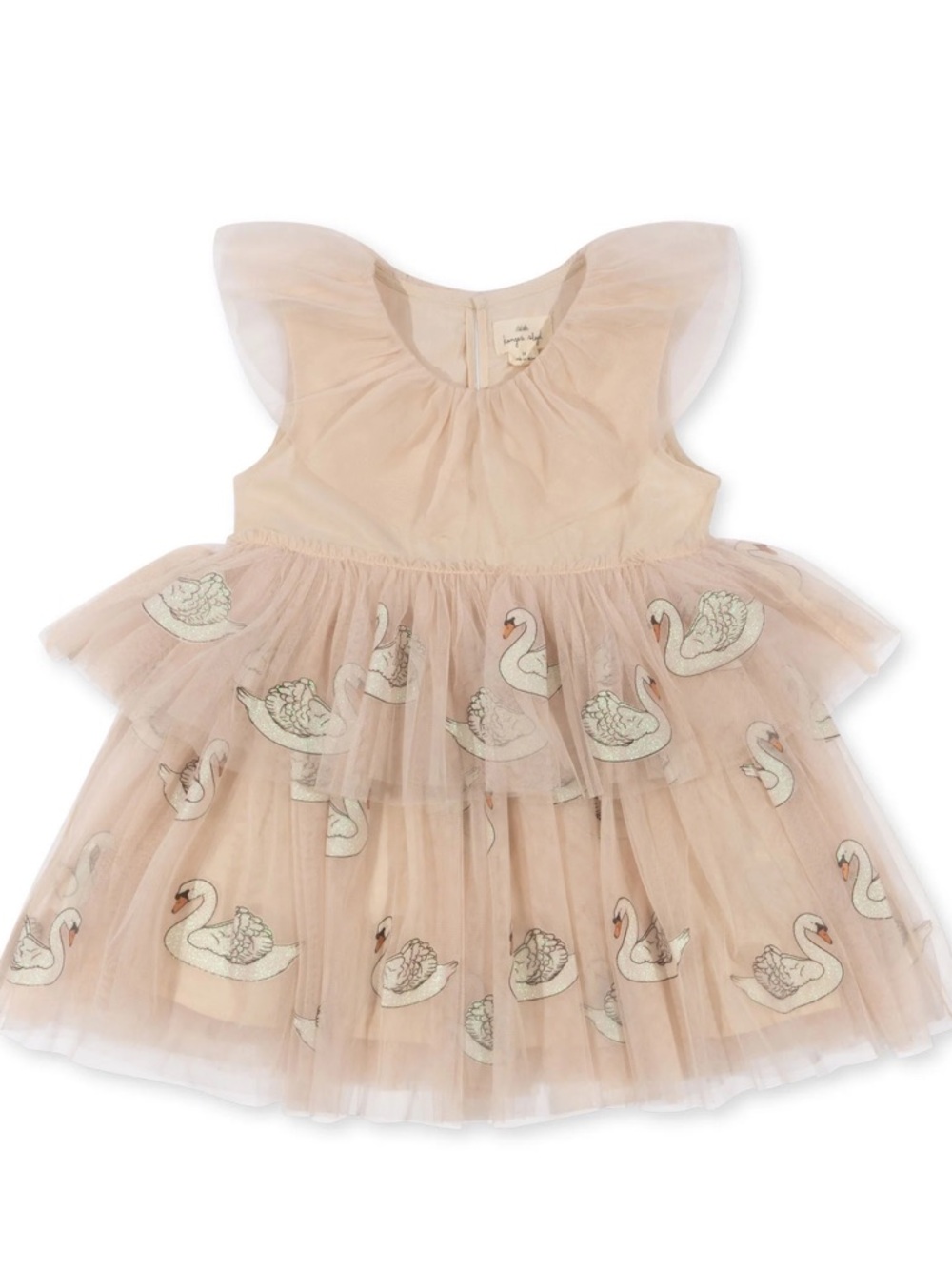 Konges Slojd Fayette Tulle Sparkly Swan Dress - 3T